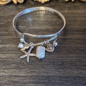 Ocean-Inspired Pearl Charm Bracelet